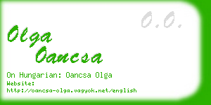 olga oancsa business card